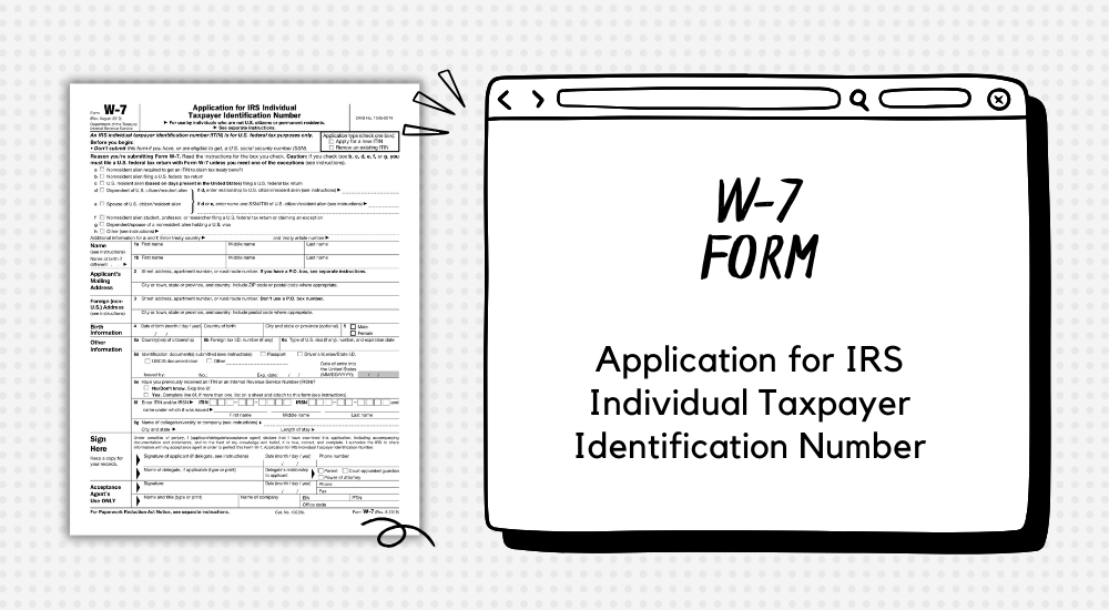 The blank W-7 form copy to apply for an IRS ITIN